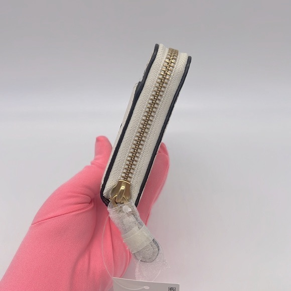 Coach Accordion Zip Wallet With Floral Print Brass/Chalk Multi - Picture 5 of 16